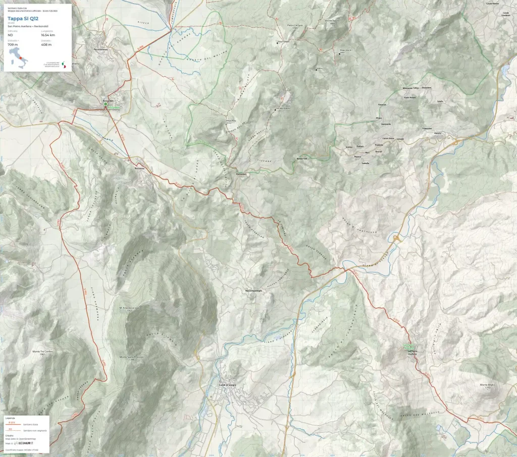 Tappa SI Q12 - Da San Pietro Avellana a Revisondoli - Mappa Digitale ...